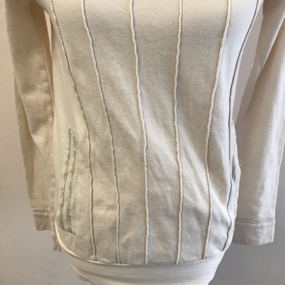 MARC JACOBS STRIPED CREAM ZIPPER HOODIE SWEATSHIRT - Picture 3 of 8